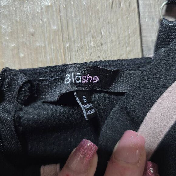 Blashe Pink and Black Corset Lace Mini Dress - Picture 4 of 5